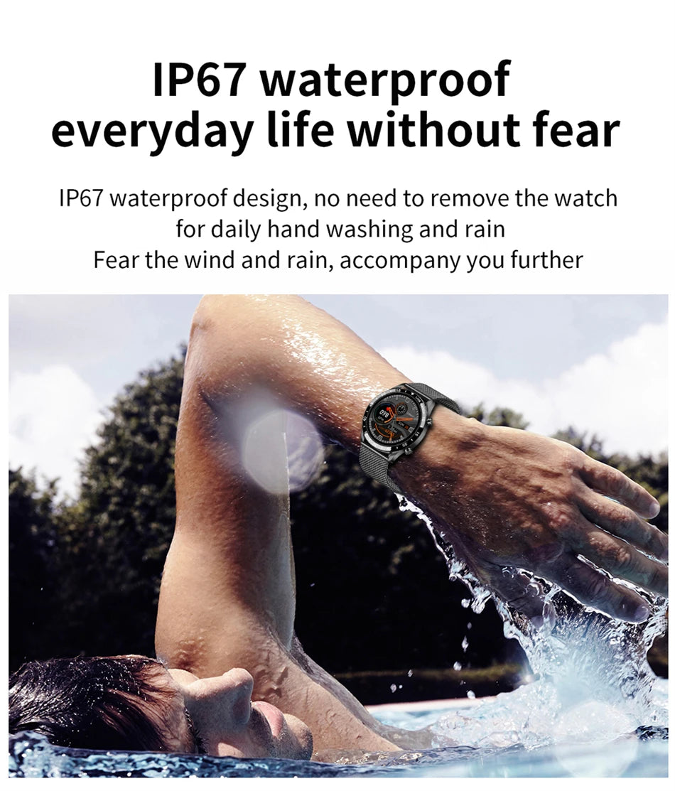 Smartwatch LIGE de lujo para hombre con llamadas Bluetooth y monitor de salud