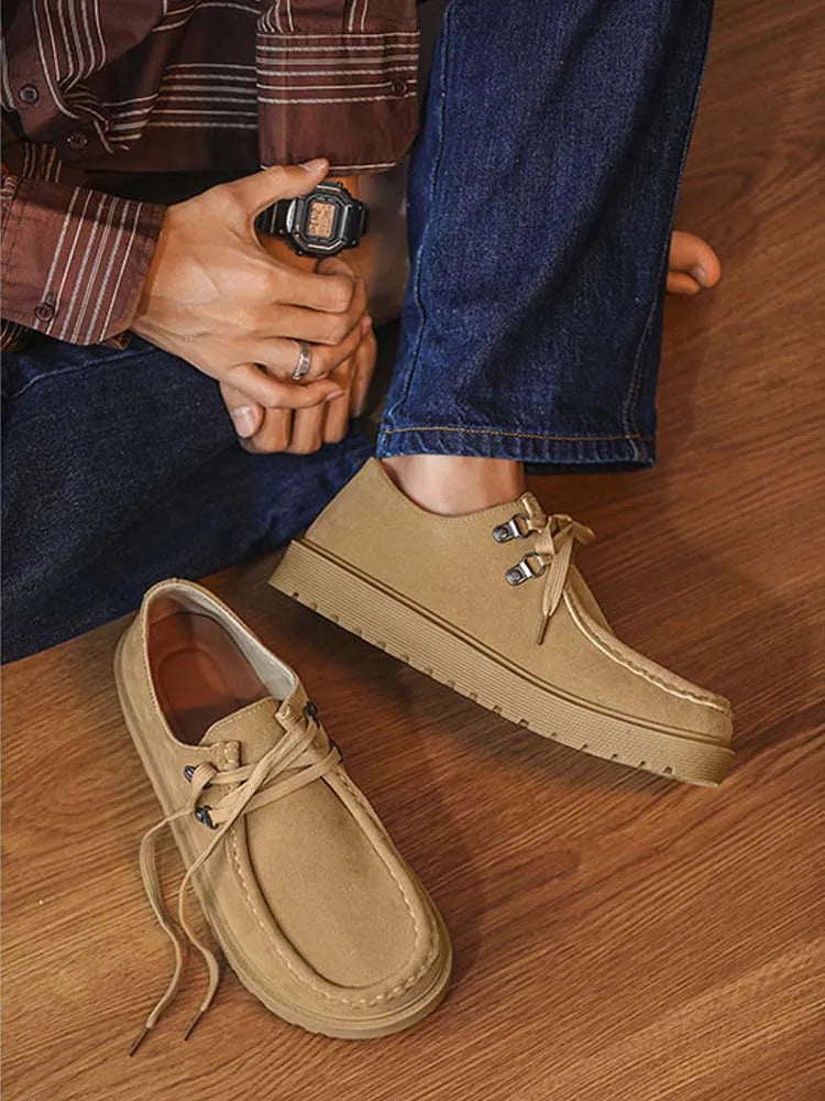 Zapatos descalzos con punta ancha para hombre, calzado informal retro clásico, zapatos ligeros para deportes al aire libre, zapatos para caminar, zapatos de trabajo de suela gruesa de color caqui