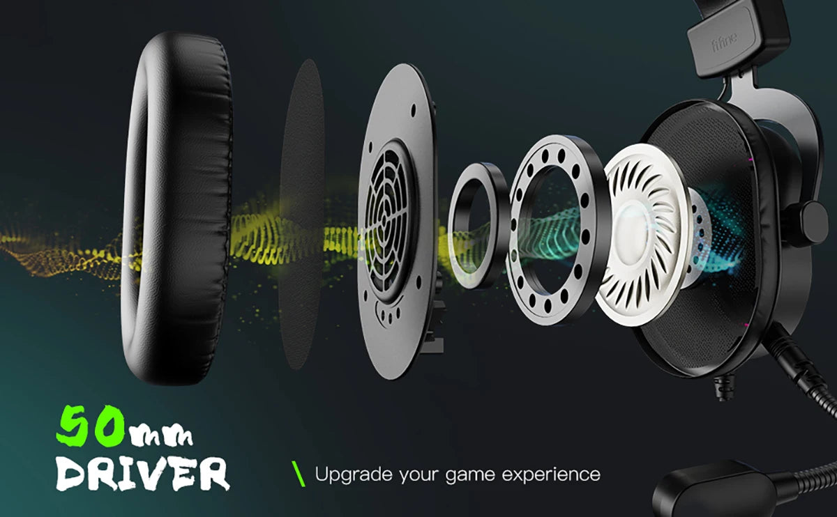 Auriculares Gaming FIFINE RGB con Micrófono y Sonido 7.1