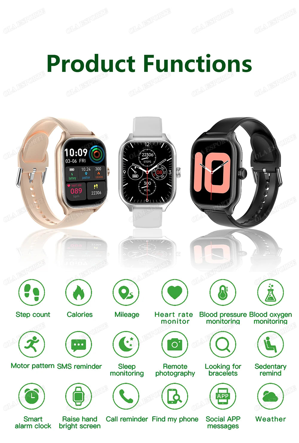 Reloj Inteligente Oxígeno y Presión Arterial Ma27