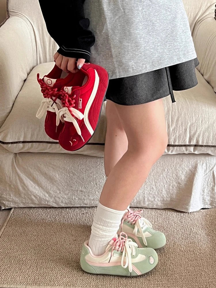 Zapatillas de Ballet Dopamina para Mujer, Primavera 2026 |   Zapatos Casuales Versátiles de Punta Redonda para Pies Anchos |   Zapatillas Retro Alemanas con Cordones Dobles