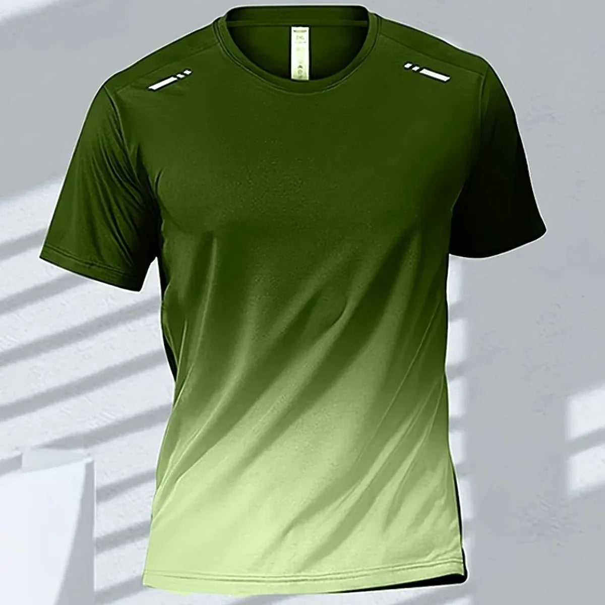 Camiseta Degradada para Hombre, Cuello Redondo, Secado Rápido