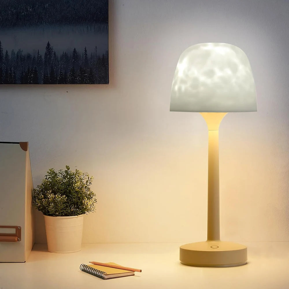 Lámpara de proyección Lámpara de mesa ondulada de agua de pie alto Proyector LED Aurora con control remoto Regalo romántico e interesante para interiores