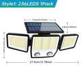 Luz Solar Exterior 3 Cabezales Ajustables con Sensor de Mov