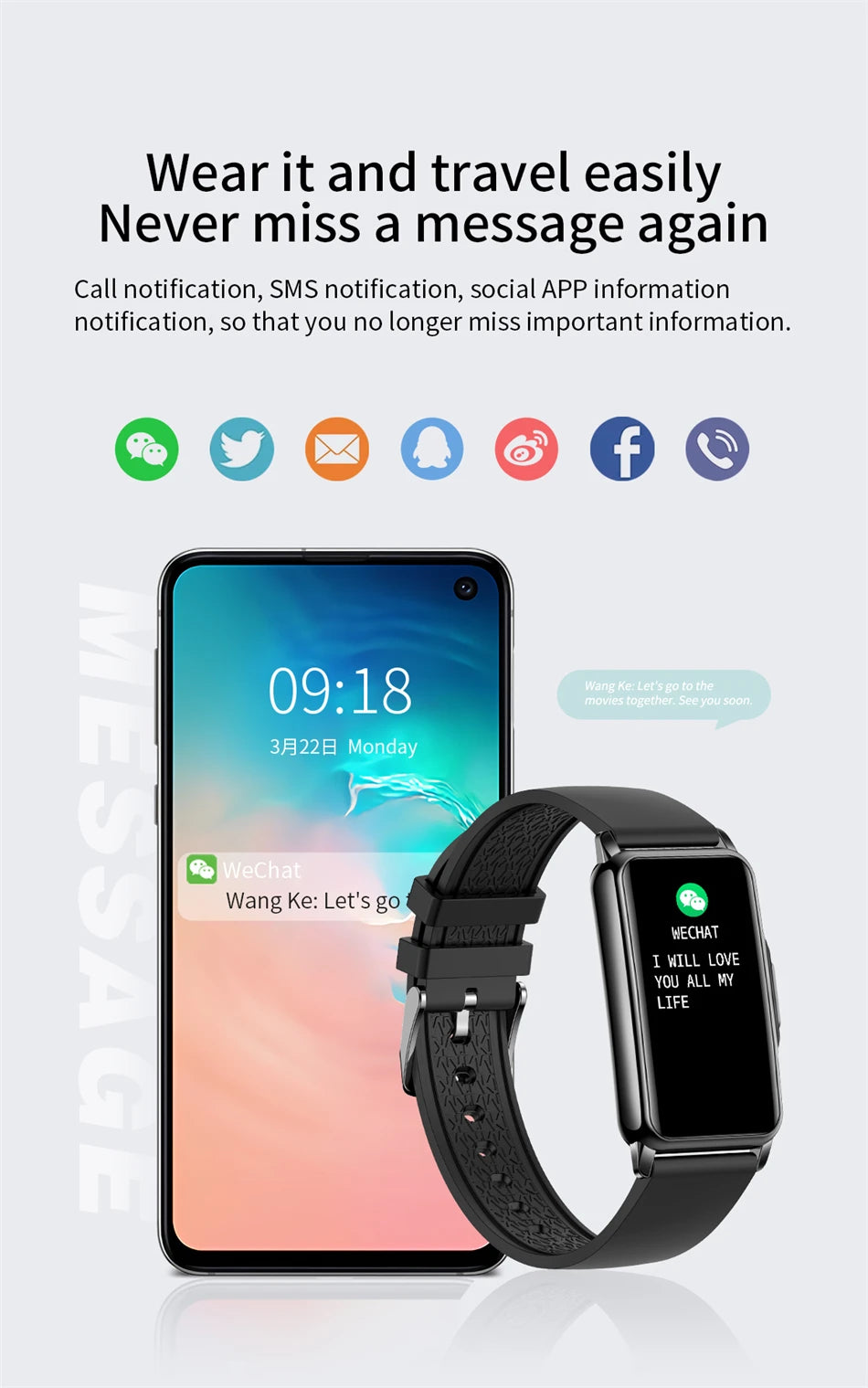 Smartwatch LIGE pantalla táctil 1,47" con monitor de salud y deportes