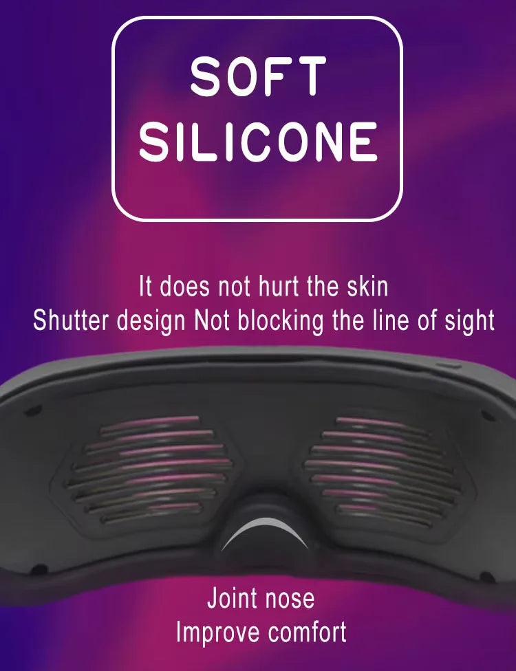 Gafas LED brillantes a todo Color, Control por aplicación Bluetooth, gafas luminosas dinámicas programables para fiestas de festivales Raves