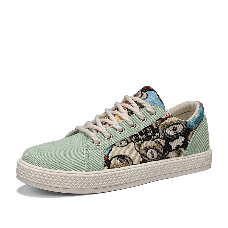 Zapatos informales de tela para hombre, zapatos para caminar al aire libre, ligeros y transpirables, para primavera y verano, zapatos planos cómodos y a la moda para jóvenes