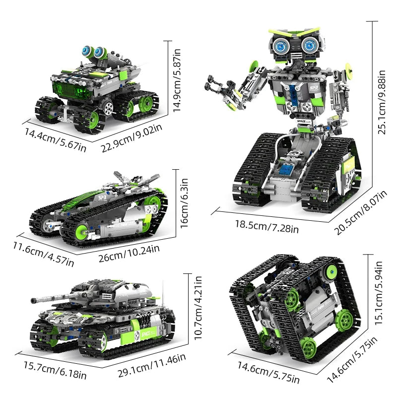 Bloques de construcción de robots con control remoto programable, juego de juguetes de ensamblaje electrónico de 757 piezas, decoración del hogar, regalos de cumpleaños y días festivos