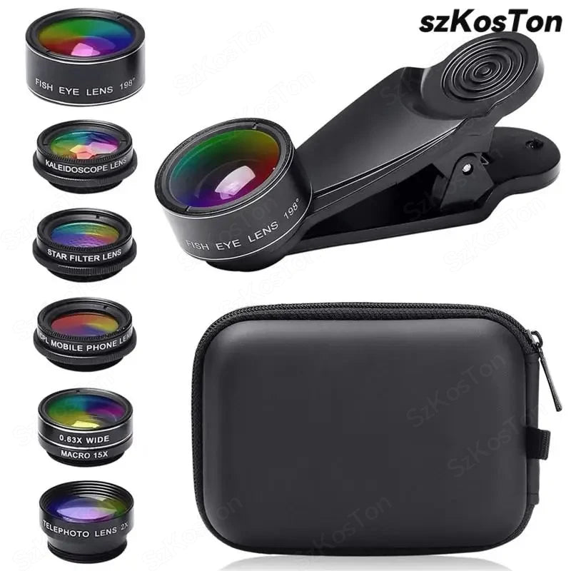 Kit de Lentes para Celular Ojo de Pez Gran Angular y Macro