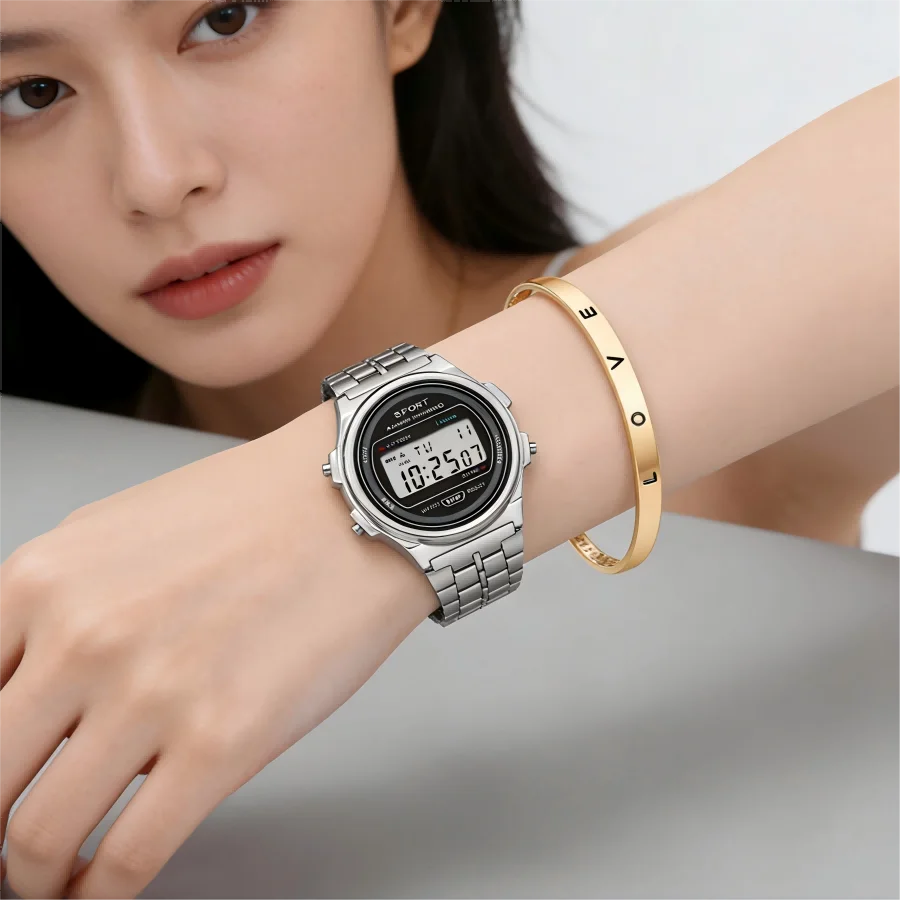 Reloj de Mujer Retro Pantalla LED Digital Deportivo