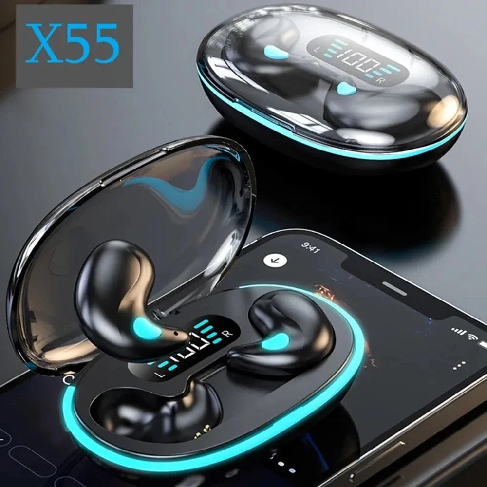 X55 Mini auriculares inalámbricos, cascos con reducción de ruido, Bluetooth 5,3, estéreo, HIFI, música