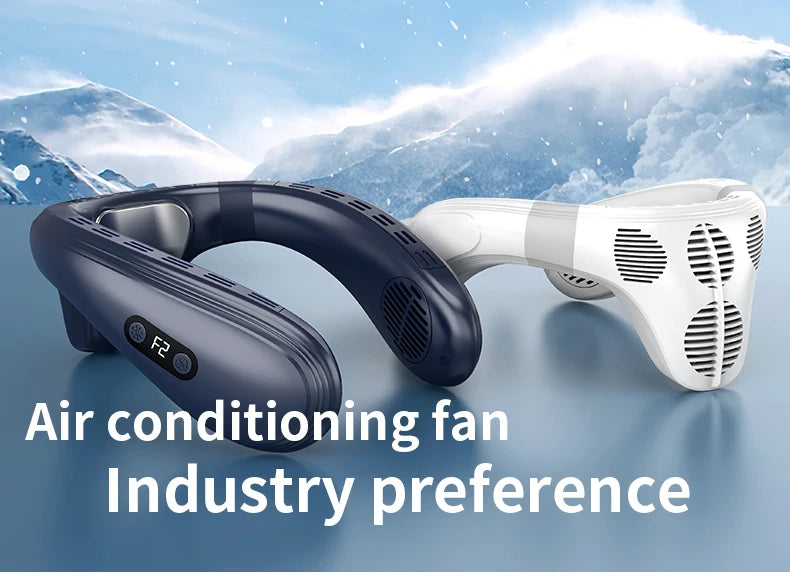 Nuevo ventilador de cuello portátil, aire acondicionado de cuello de 5200mAh, ventilador de refrigeración Semiconductor recargable, ventilador Personal para exteriores, refrigerador portátil