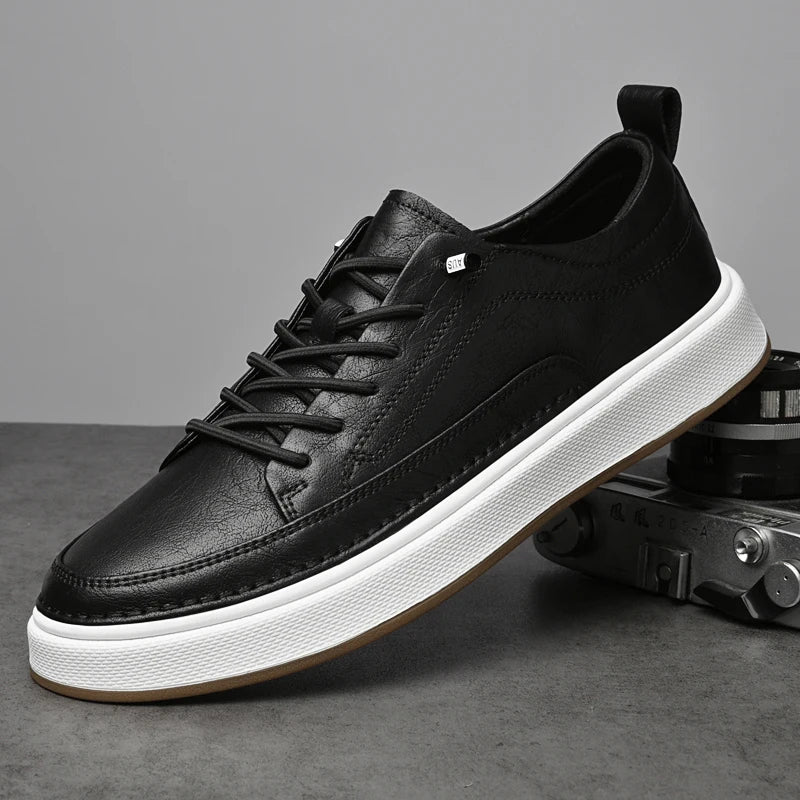 Zapatos de cuero genuino para hombre de marca, cómodas plantillas de suela blanda, zapatos Oxford informales para hombre, calzado deportivo para exteriores