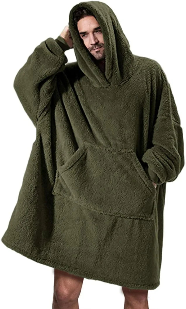Sudadera polar con capucha para mujer, holgada talla única