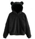 Otoño Invierno sudaderas con capucha de mujer de invierno de manga larga con orejas de conejo sudadera Linda felpa cálida Casual Sudadera con capucha Tops