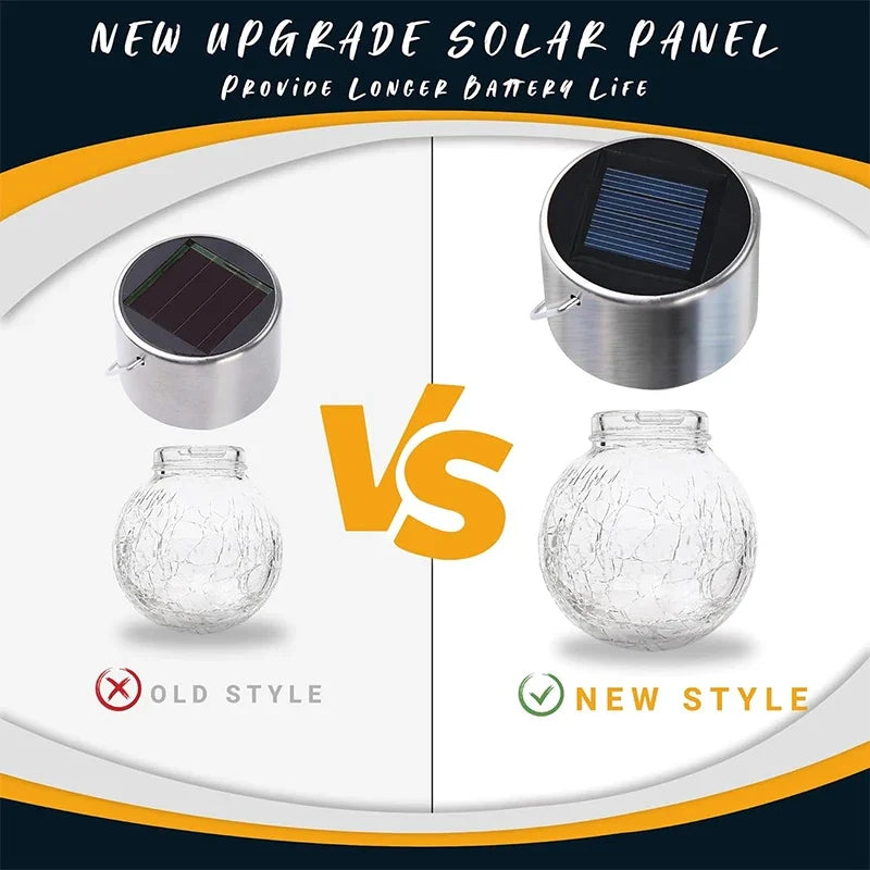 Lámpara LED Solar Colgante de Vidrio para Jardín