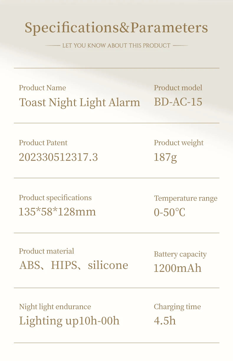 Reloj despertador con luz nocturna para tostadora, reloj despertador para niños, reloj luminoso para mesita de noche, lámpara de noche para dormitorio, decoración, regalo para niños