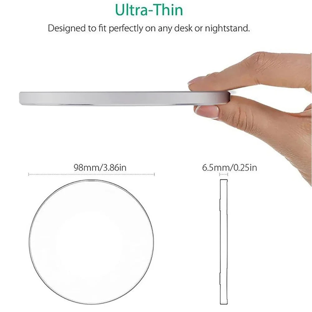 Cargador Inalámbrico de Escritorio con Luz LED para iPhone 17 16 15 14 13 12 Pro Max, Airpods Pro, Estación de Carga Rápida para Samsung Xiaomi