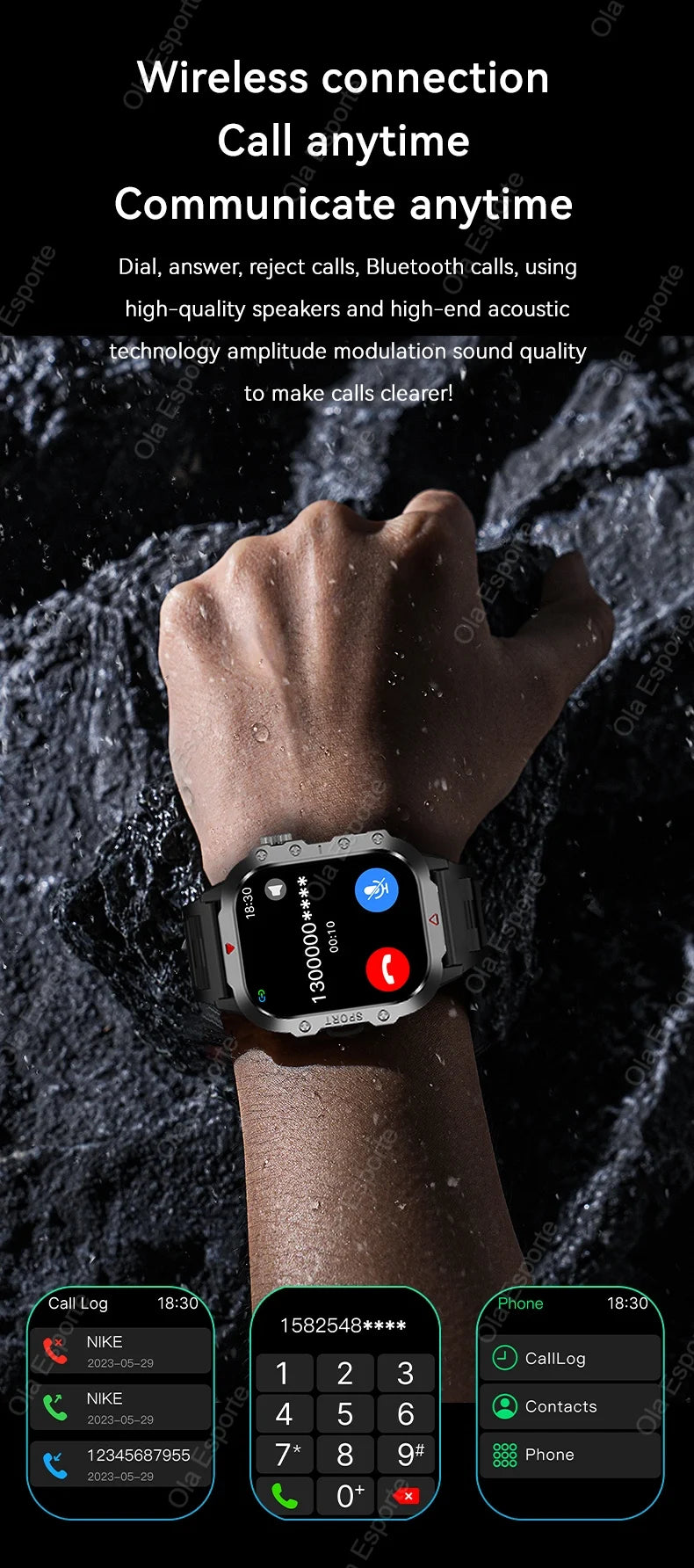 Nuevo reloj inteligente 2025 para hombre, relojes militares para exteriores con seguimiento GPS, llamadas telefónicas, reloj inteligente deportivo resistente al agua con ritmo cardíaco