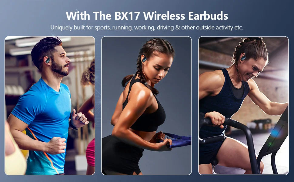 Auriculares Bluetooth 5.3 TWS Deportivos con Gancho y IPX6