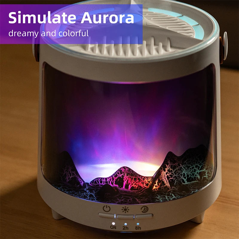 Difusor de aromas y humidificador con efecto aurora, control remoto, 300 ml