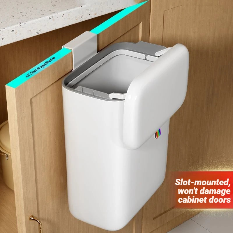Cubo de basura Joybos para pared, 12 L con doble tapa sellada