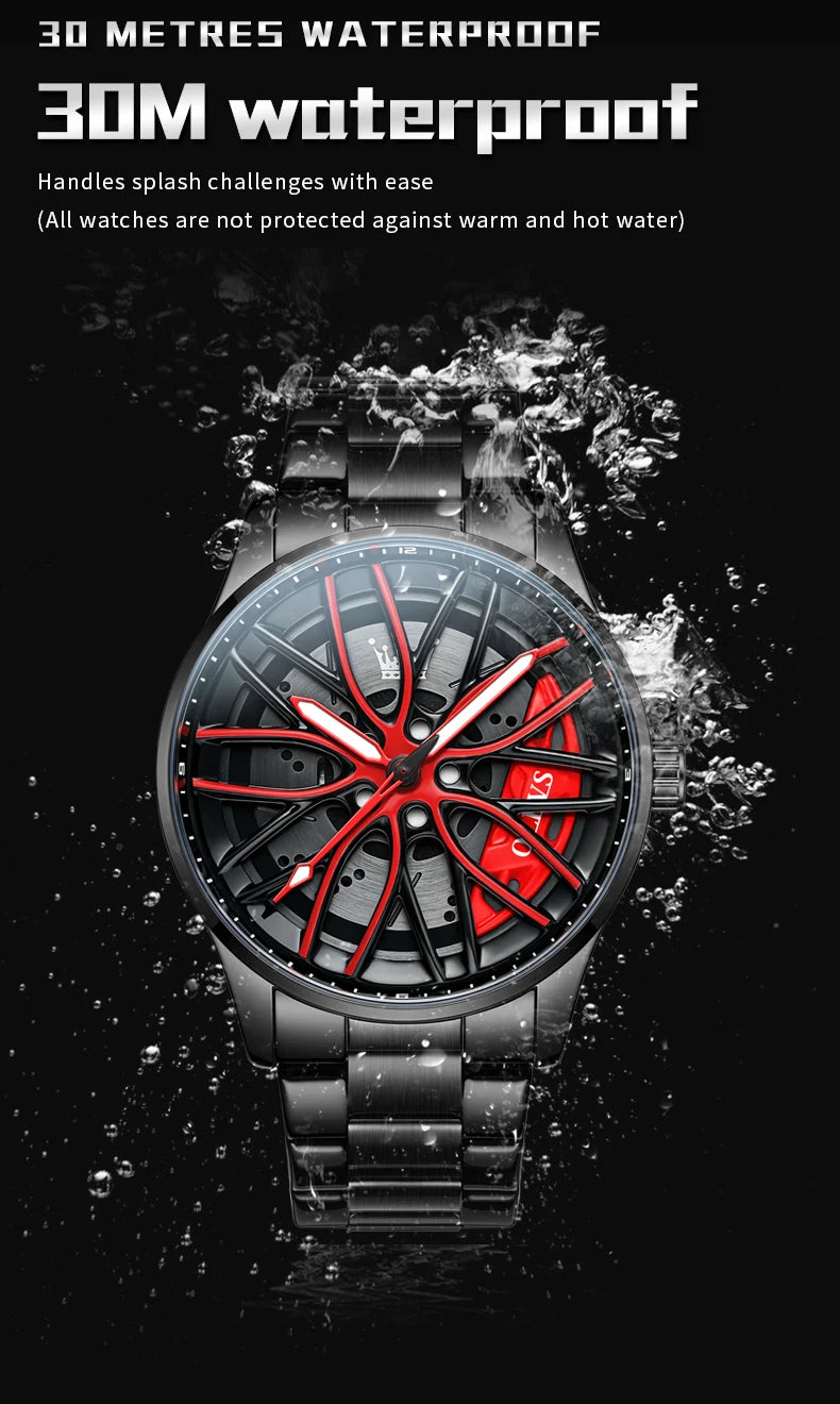 Reloj de Cuarzo OLEVS 9937 para Hombre con Esfera Giratoria de Acero