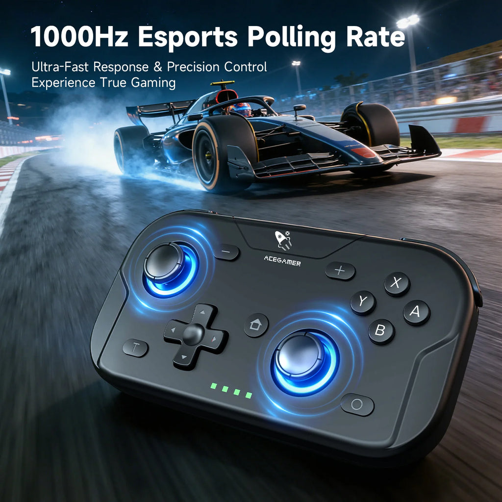 AceGamer-controlador de juego de bolsillo, Joysticks Hall portátiles, mando Bluetooth de 1000Hz para Switch/Switch2/Android/iOS/PC/Steamdeck