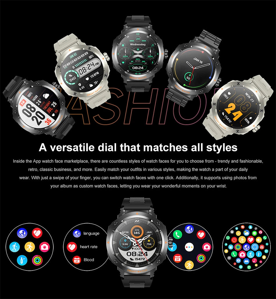 Reloj Inteligente 2 en 1 con Auriculares NFC para Hombre
