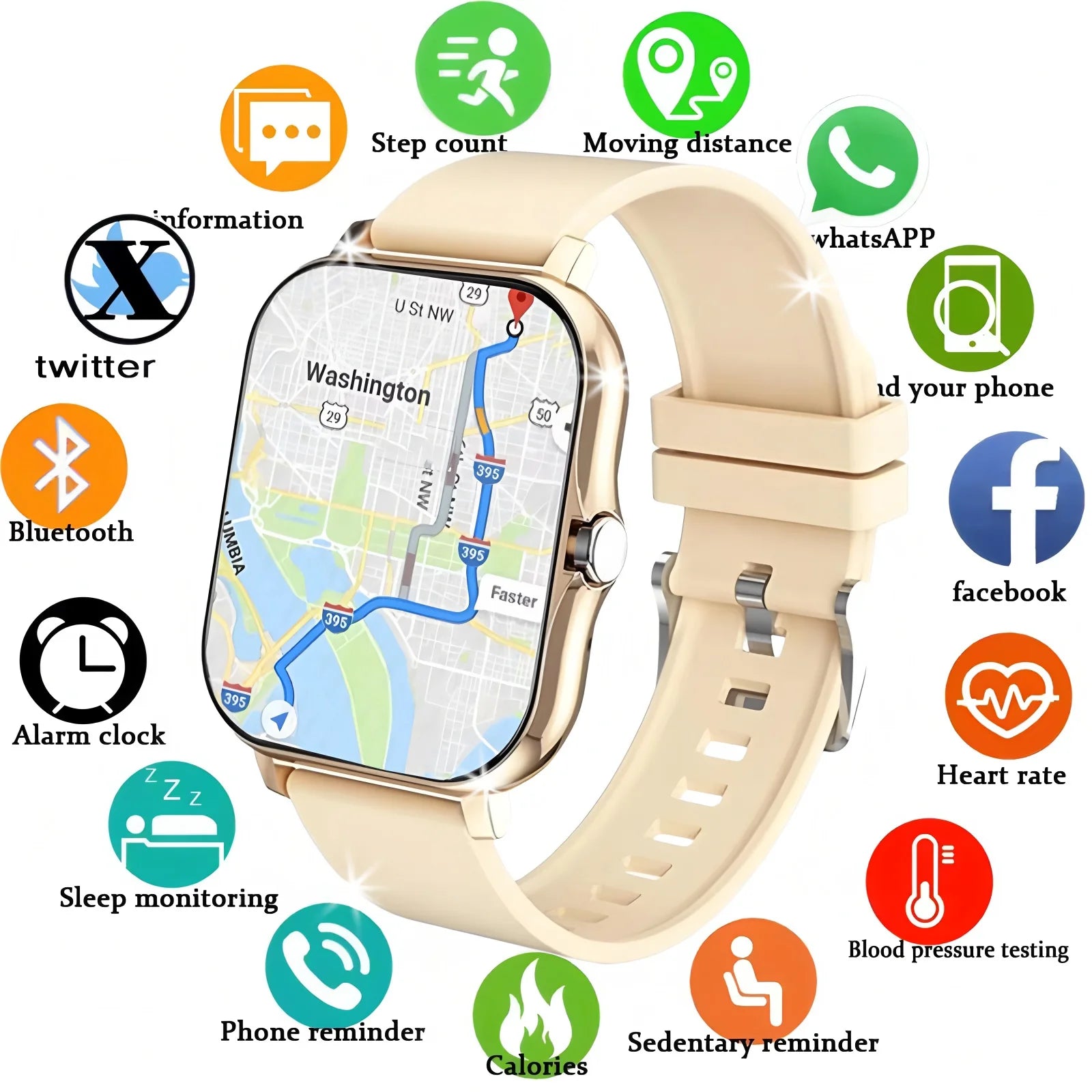 Nuevo SmartWatch hombres mujeres 2,02 Amoled BT llamada GPS Tracker NFC deporte impermeable ritmo cardíaco reloj inteligente rastreador de Fitness