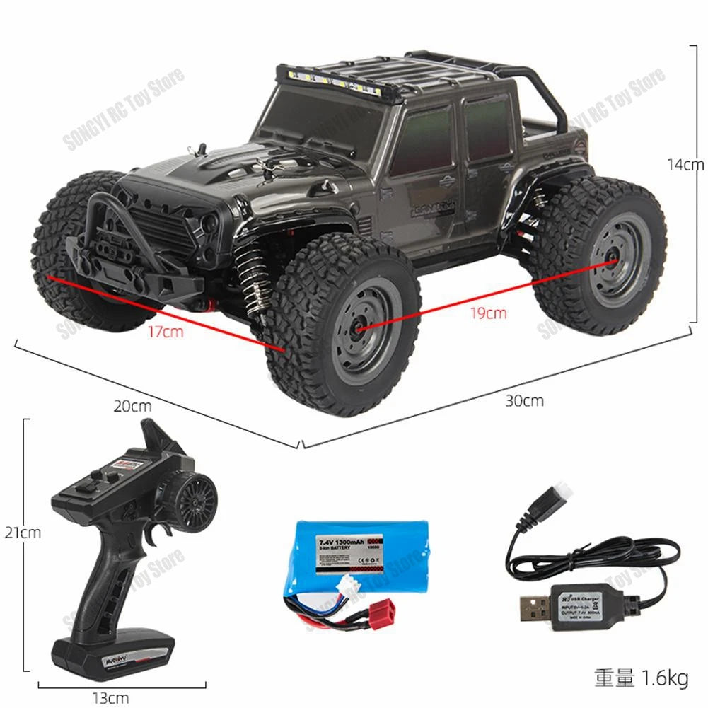 Auto RC 4x4 Todoterreno Alta Velocidad 50-80 km/h Escala 1:16