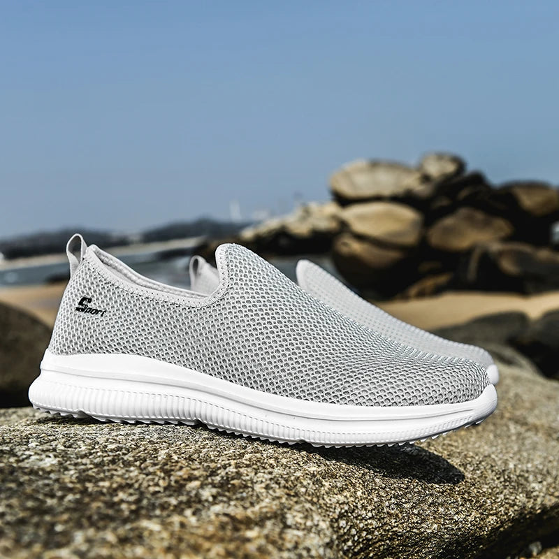 YRZL Zapatillas de deporte para hombre, zapatos informales transpirables Unisex, mocasines de malla antideslizantes para exteriores, zapatos de tenis ligeros a la moda para hombre