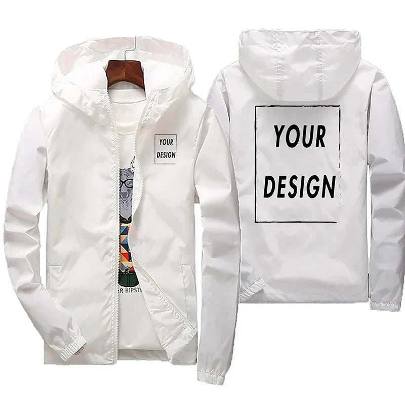 Chaqueta Cortavientos Impermeable para Hombre con Capucha