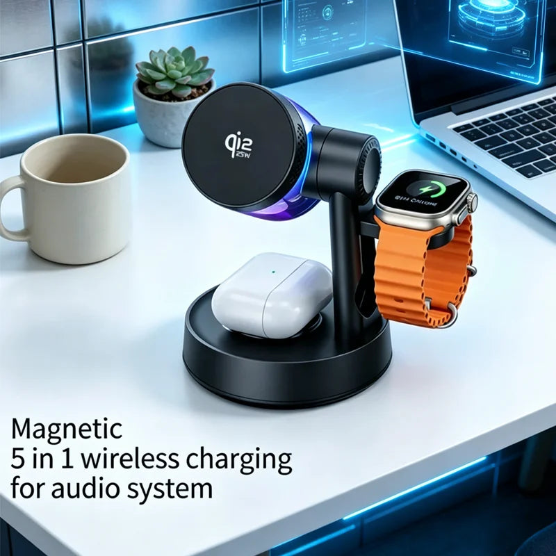 Cargador Inalámbrico Qi2 25W con Altavoz Bluetooth