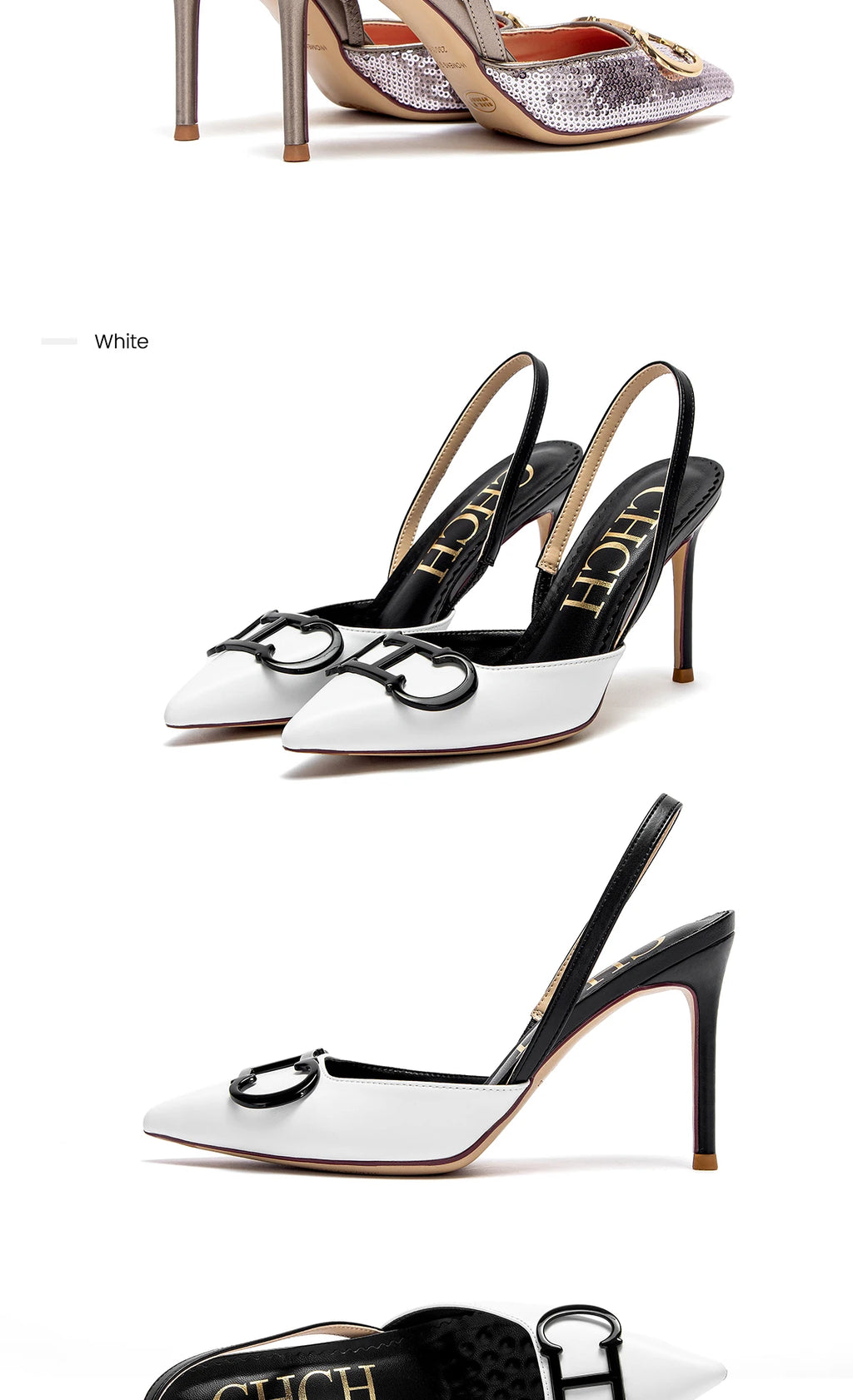 Stilettos de Mujer Punta Fina con Tiras y Plataforma 9 cm