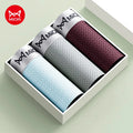 MiiOW, 3 uds., ropa interior de seda de hielo fresca para hombre, Boxers de malla transpirable, calzoncillos para hombre 7A, bragas antibacterianas en la entrepierna para hombre, calzoncillos Boxer