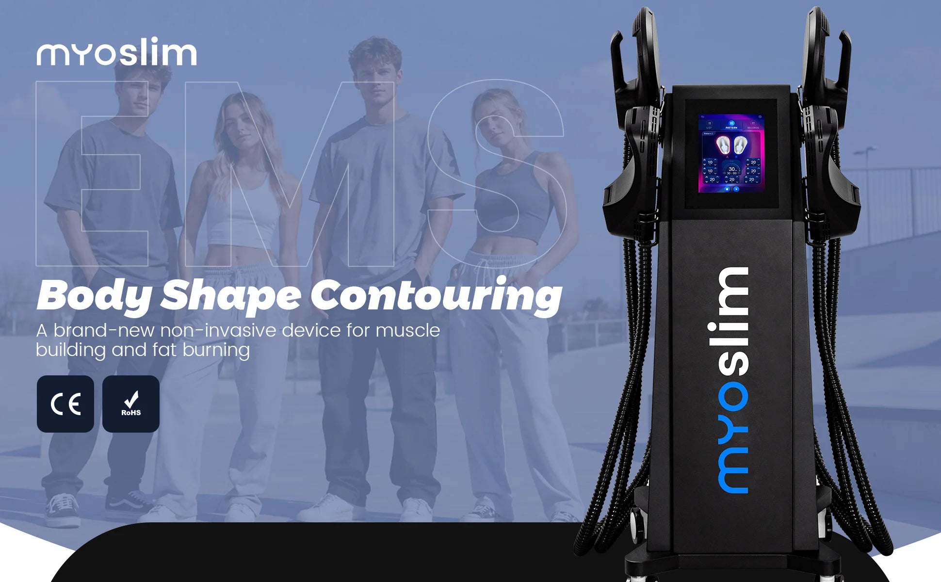 Máquina EMS para Esculpir el Cuerpo, Estimulación Muscular por Radiofrecuencia, Quema de Grasa, 6500W, Equipo de Adelgazamiento y Pérdida de Peso, Zero MYOslim EMS