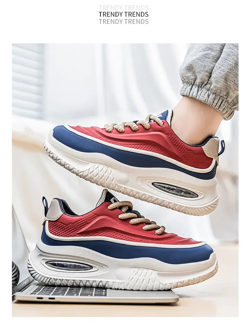 Zapatos Deportivos Casuales para Hombre, Zapatos de Skate con Suela Gruesa a la Moda, Zapatos Modernos y Cómodos para Hombre, Adecuados para Exteriores