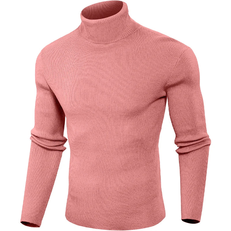 Juego de animales, blusa fría de lujo para hombre, suéteres informales, jersey de lana con cuello alto, camisetas básicas a rayas, sudadera cálida de punto para hombre