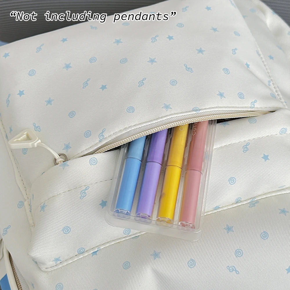 Mochila informal con estampado de estrellas, mochila espaciosa de nailon, bolso suave y duradero para adolescentes, para viajes diarios y viajes cortos