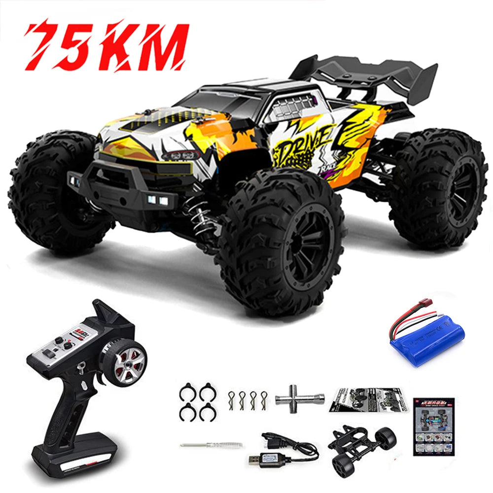 Coche teledirigido 1:16 75 KM/H o 50 KM/H 4WD con coches de Control remoto LED camión monstruo de deriva de alta velocidad para niños Vs Wltoys 144001   Juguetes