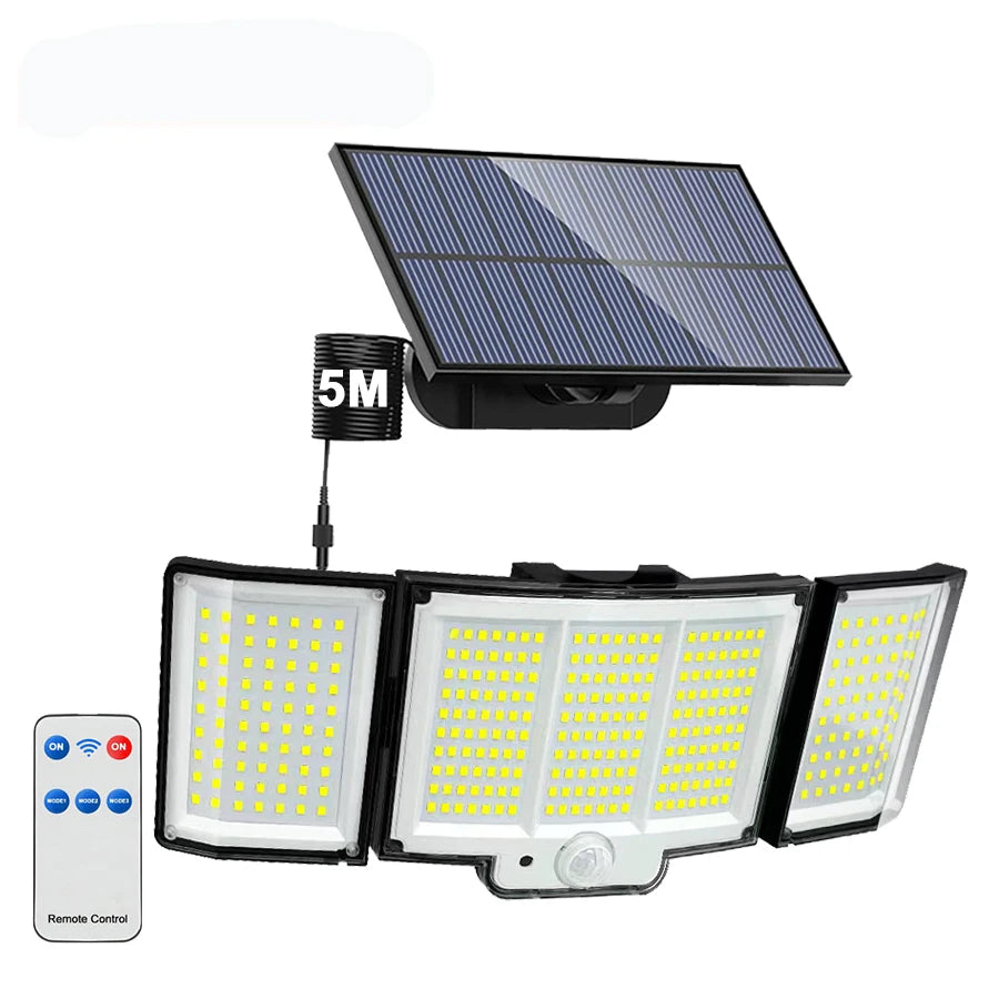 Lámpara Solar LED Exterior con Sensor de Movimiento IP65 3 Modos