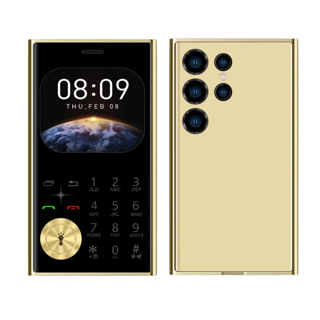Mini teléfono de tamaño de tarjeta de crédito desbloqueado, doble SIM, pantalla ultrafina de 2,0 ", cambiador de voz para teléfono móvil, linterna con esfera de velocidad