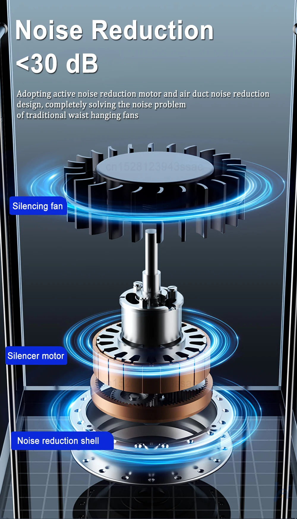 Ventilador de Cintura con Banco de Energía y Linterna