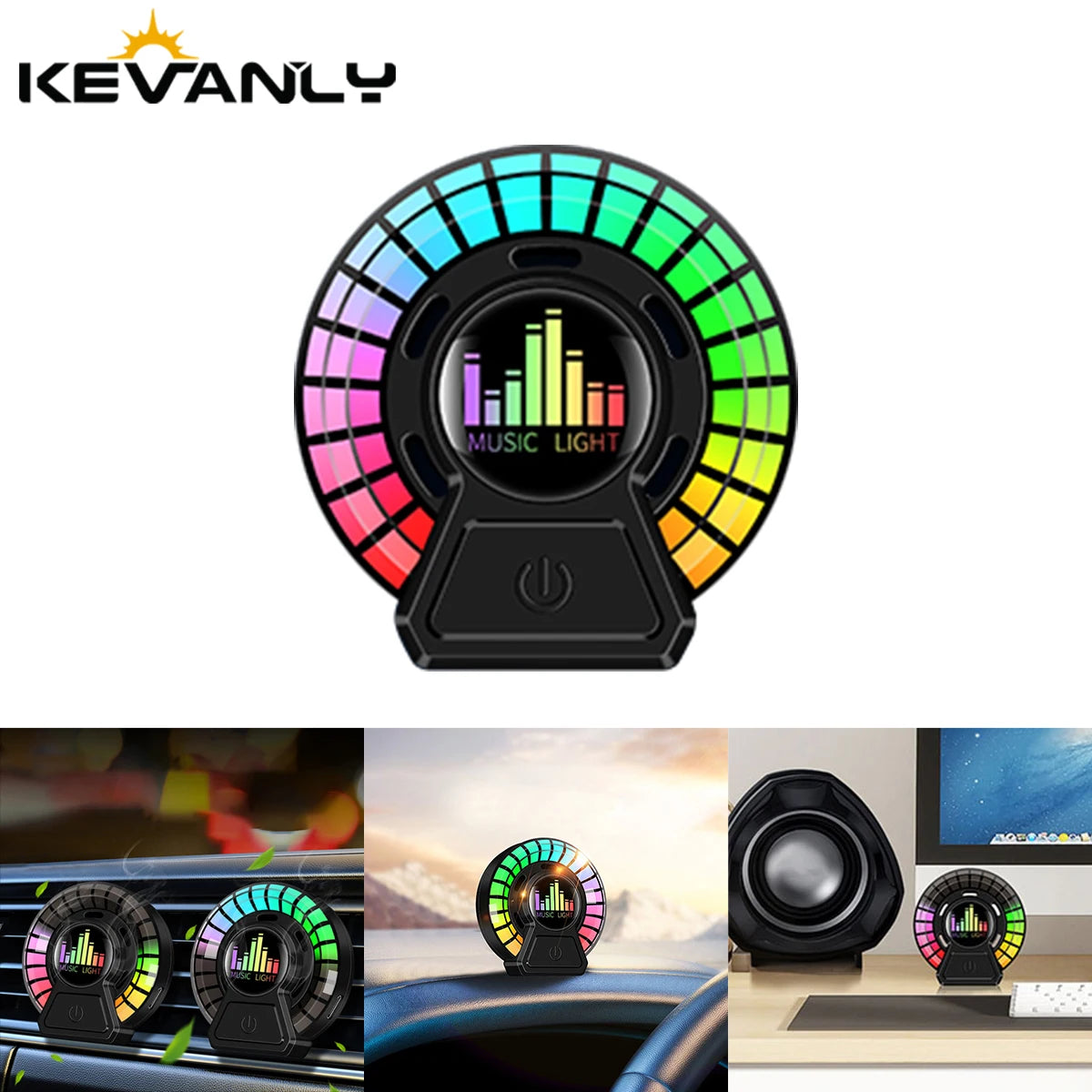Ambientador de salida de aire para coche, aromaterapia rgb, lámpara de captación de sonido, lámpara LED de respiración, fragancia Floral de océano largo, aromaterapia sólida