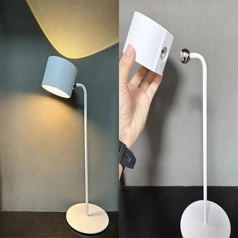 Lámpara Led de pared de doble cabezal con Control remoto táctil, luz nocturna portátil inalámbrica con recarga USB giratoria 360 para lectura de dormitorio