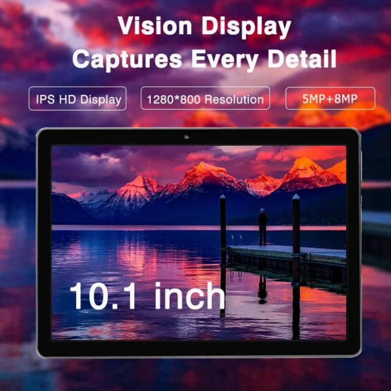 Tablet MX2 de 10.1 Pulgadas con Android 11, Procesador Allwinner A133 de 64 bits y Cuatro Núcleos a 1.6GHz, 4GB de RAM, 64GB de ROM, Cámara de 5MP+8MP, Batería de 5000mAh y Tipo-C