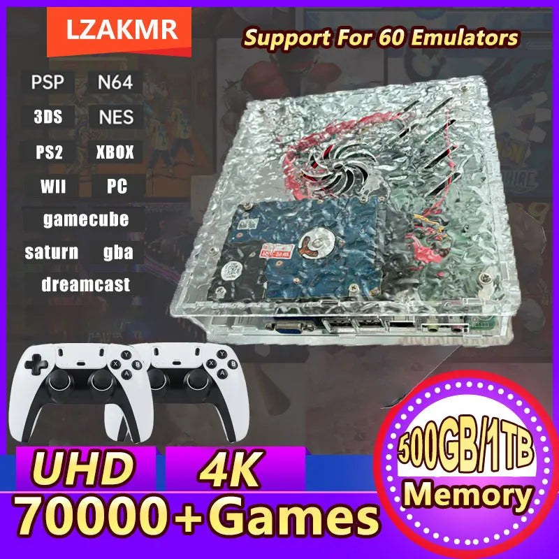 Consola de Juegos Retro LZAKMR X9 1TB con Más de 70,000 Juegos |   Más de 60 Emuladores |   Salida HD 4K |   Caja de Juegos para el Hogar Plug & Play para WII, PSP, PS2 y XBOX