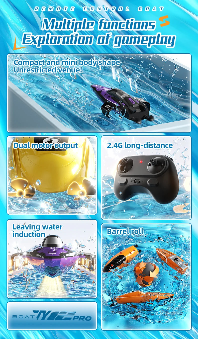 Barco RC de Alta Velocidad con Motor Dual y Control Remoto