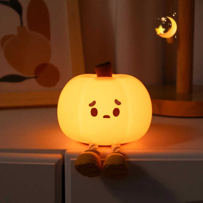 Lámpara de noche de silicona para niños, luz de noche de calabaza, decoración de bruja fantasma de Halloween, temporizador regulable, decoración de cabecera, regalo lindo